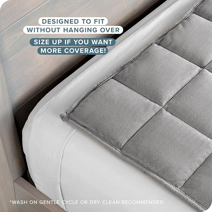 Bare Home Minky Fleece Weighted Blanket (Light Grey, 40"x60" 10lbs) | Twin or Full Size, Minky Fleece, Premium Heavy Blanket Nontoxic Glass Beads