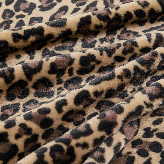 Edenleaf Leopard Print Blanket Fleece Throw for Bed Sofa Travel and Camping, Super Soft Cozy Fluffy Plush Cheetah Print Blanket for All Seasons 60"x80" (Mocha Brown)