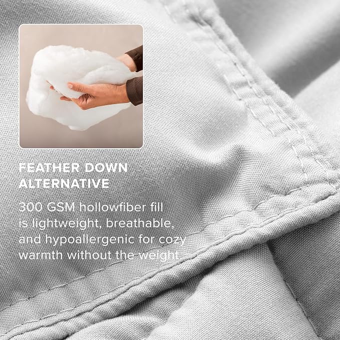 Bare Home Comforter Set - 1800 Ultra Soft (Twin/Twin XL, Cloud Grey) | All-Season, Breathable, Hypoallergenic, Premium 1800, Warm, Cozy