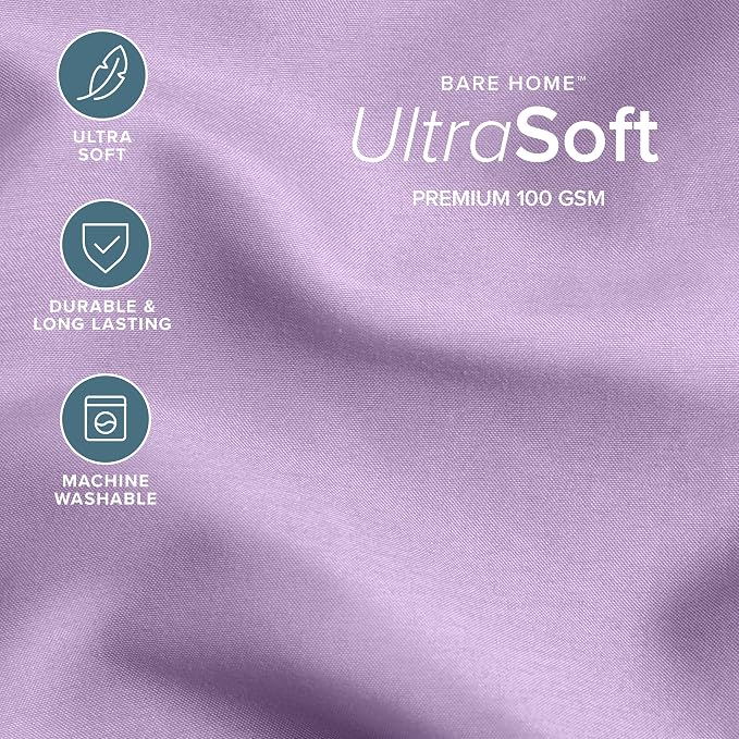 Bare Home Queen Comforter Set - 1800 Ultra Soft (Queen, Lavender) | All-Season, Breathable, Hypoallergenic, Premium 1800, Warm, Cozy