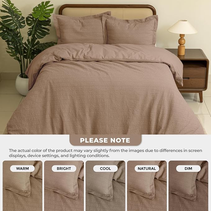 Dreamology Waffle Duvet Cover Twin Size,100% Cotton Waffle Weave,2 Pieces | Duvet Covers with Zipper Closure,Twin Duvet Cover Set, Soft Luxury Textured & Breathable Bedding Duvet Cover (Camel Brown)