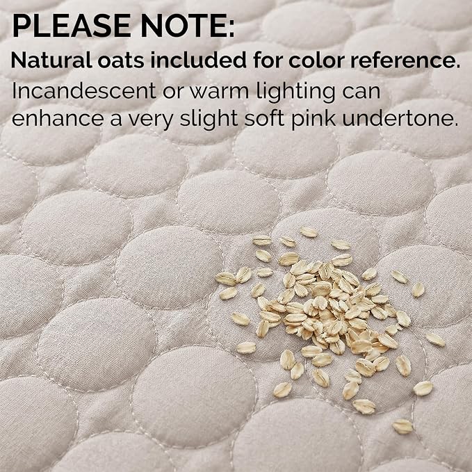 Southshore Fine Living, Inc. Quilted Summer Bedspread, Beige King Quilt Set with 2 Pillow Shams, Geometric Circle Design, Lightweight Bedspread, California King Size Coverlet, Soft Bedding Set, Bone