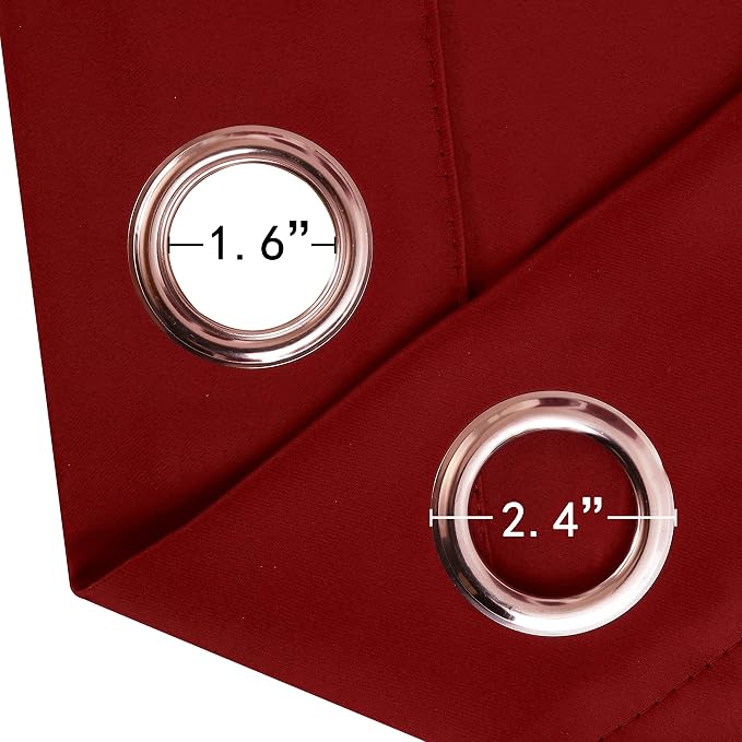 Red Blackout Curtains/52 x 45 Inch Length Kids Curtains/Set of 2 Panels Grommet Bedroom Curtains for Living Room