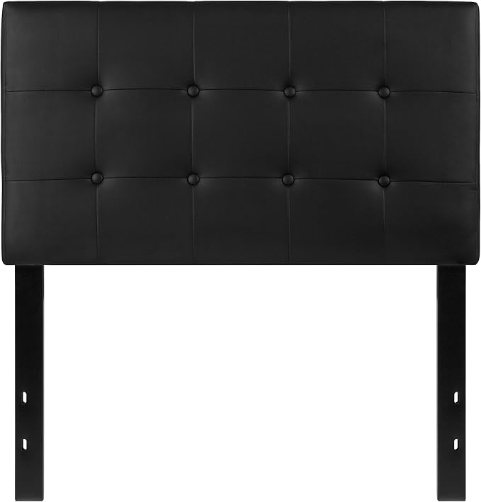 Flash Furniture Twin Tufted Vinyl Headboard, Black | Adjustable Height, Easy Install, Bedroom Decor
