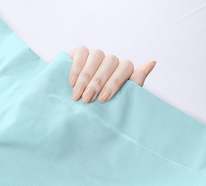 Twin Size Flat Sheet Only, Ultra Soft & Breathable Hotel Sheets, Spa Blue | Hotel Bedding, Cooling Comfort, Smooth Feel, Wrinkle & Fade Resistant, Easy Care, Long-Lasting, Machine Washable, OEKO-TEX