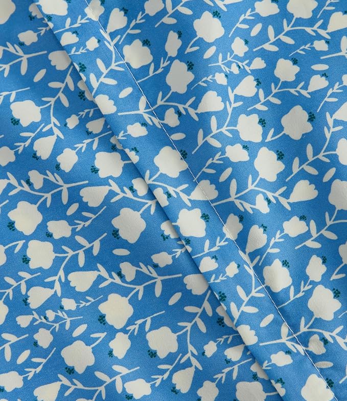 Duvet Cover Cal King Size - Floral Duvet Cover - 3 Piece - Bluefield | Soft Floral Duvet Cover 104 x 98 with 2 Pillow Shams, Zipper Closures & Ties, Floral Bedding for Women, Men, Kids & Teens