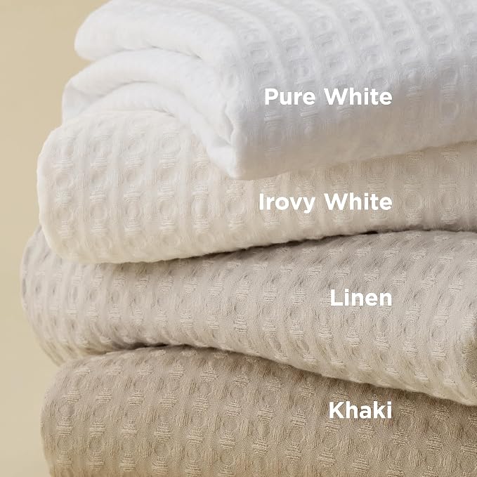 Bedsure Waffle Duvet Cover Queen Size - Only Includes 1 Duvet Cover (90"x90"), Luxury, Soft & Breathable Bedding for All Season, Wrinkle-Resistant Zipper Bedding with 8 Corner Ties, Ivory White