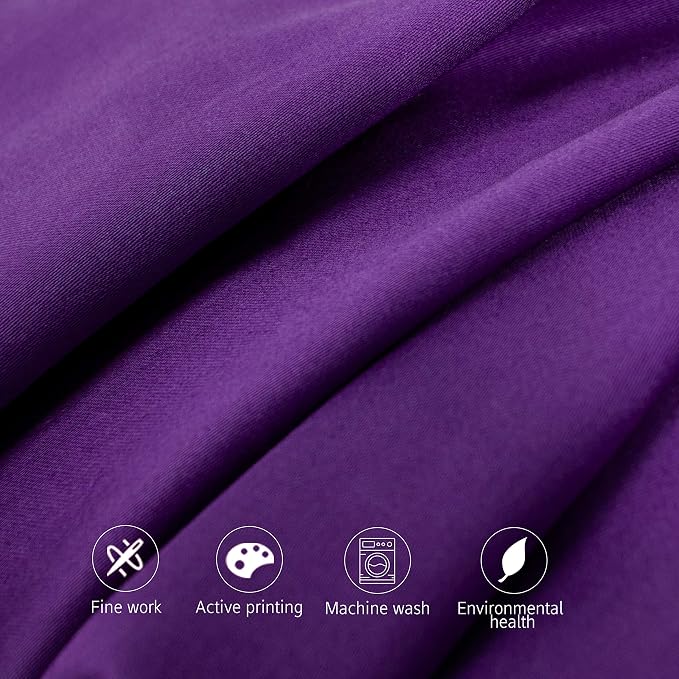NTBAY Queen Egyptian Cotton Sateen Pillowcases, Set of 2, Purple | 500 Thread Count Egyptian Cotton Sateen with Envelope Closure, 2 Pack 20 x 30 Inch Pillowcases, Insert Not Included