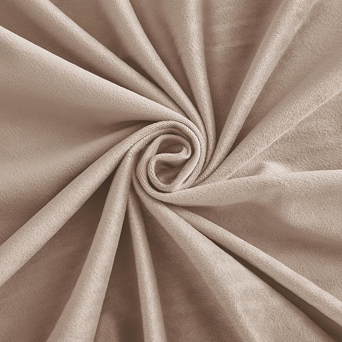 RYB HOME Velvet Curtains 72 inches Length, Back Tab & Rod Pocket Soft Fabric Curtains & Drapes for Home Office Attic Cafe Basement, Blush, W 52 x L 72, 2 Panels Set