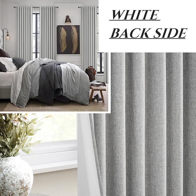 QJmydeco Grey Short Length Blackout Curtains for Bedroom 63 Inch Length Pretty Custom Drapes Thermal Kitchen Traverse Curtains with Hooks for Track/Back Tab Basement Window(50"W x 63"L 2Panels,Gray)