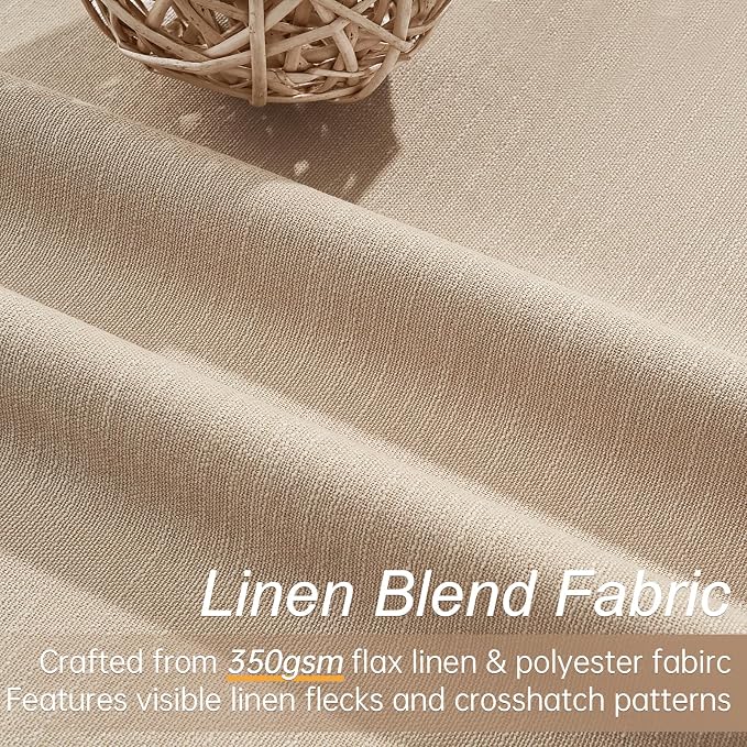 Topfinel 94 Inch Long Blackout Curtains for Bedroom Living Room Linen Textured Farmhouse Room Darkening/Thermal/Noise Reduction Window Treatment Drapes with Hooks 2 Panels, Camel Taupe