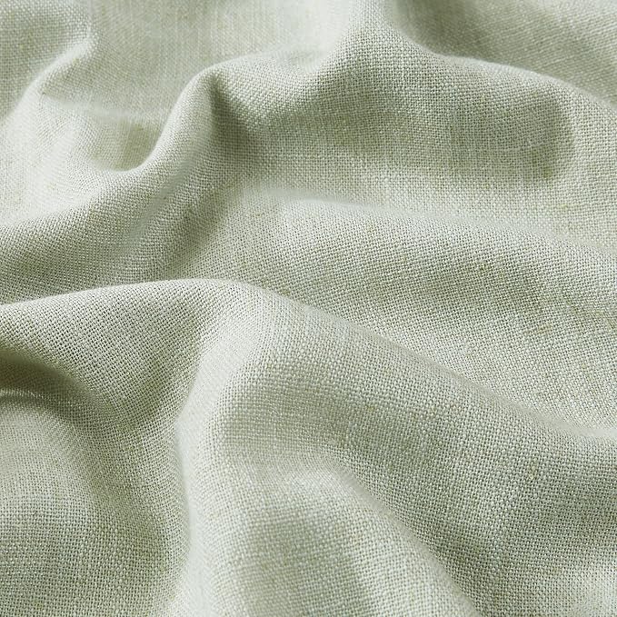 Vision Home Soft Green Pinch Pleated Full Blackout Curtains Linen Blended Room Darkening Curtain Panels 90 inch for Living Room Bedroom Thermal Insulated Pinch Pleat Drapes with Hooks 40" Wx90 Lx2