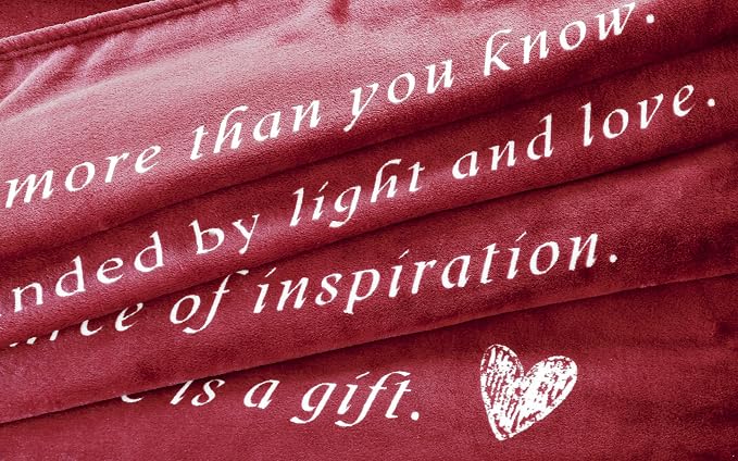 Compassion Blanket (Brand)- Strength Courage Super Soft Warm Hugs, Get Well Gift Blanket Plush Healing Thoughts Positive Energy Love & Hope (Burgundy, 50 x 60 Fleece)