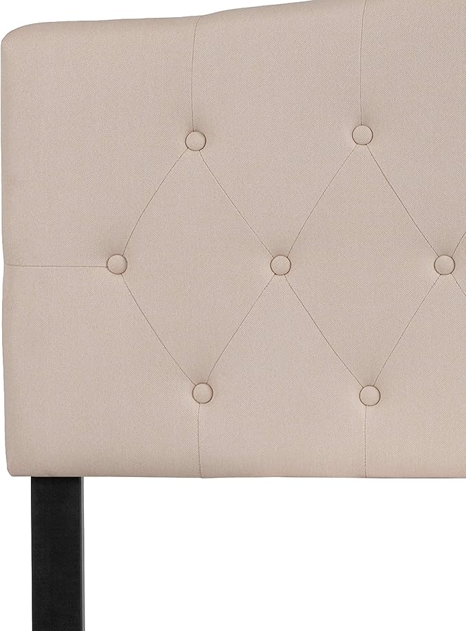 Flash Furniture Full Tufted Fabric Headboard, Beige | Adjustable Height, Easy Install, Bedroom Decor