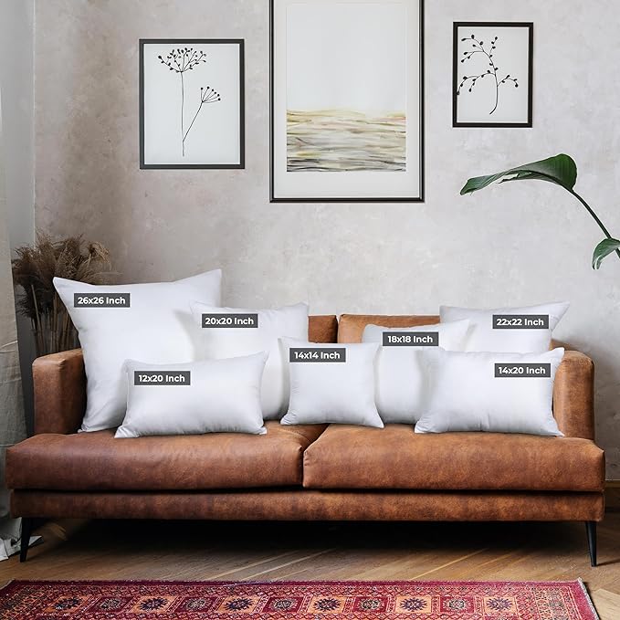 Utopia Bedding Throw Pillows, Decorative 14x20 Pillow Inserts, Set of 4 | Down alternative pillow insert with plush fluffy fill for beds sofas couches and chairs. Suitable for indoor outdoor use.