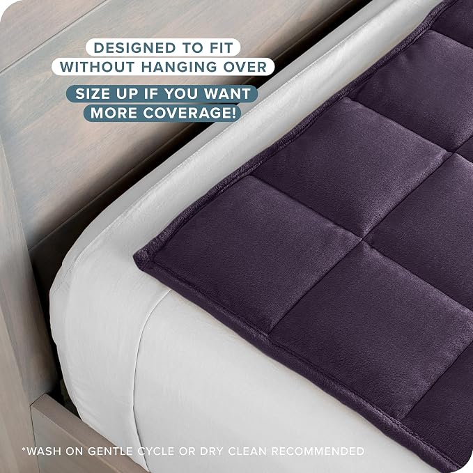 Bare Home Minky Fleece Weighted Blanket (Eggplant, 80"x87" 25lbs) | King Size for Adults, Minky Fleece, Premium Heavy Blanket Nontoxic Glass Beads