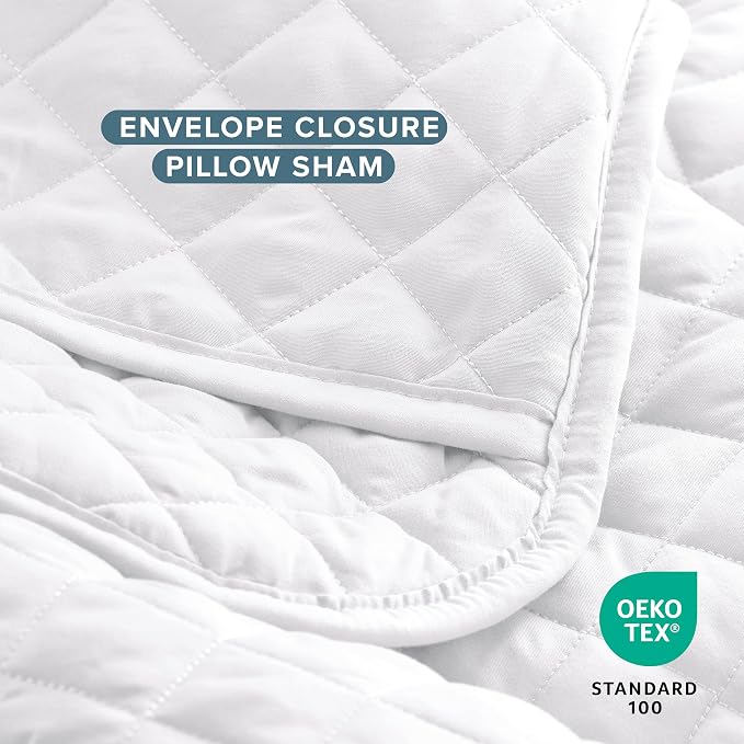 Bare Home Coverlet Set - Twin/Twin Extra Long - Lightweight Bed Decor - Comforter Alternative - All-Season Quilted Bedspread (Twin/Twin XL, White)