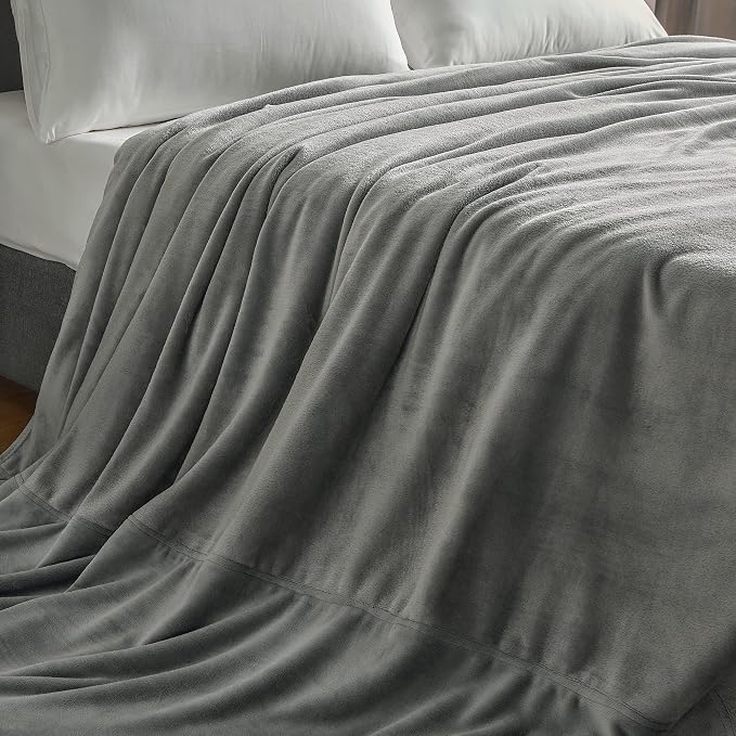 BEDELITE Fleece Blanket Soft Plush Oversized Bed Blanket Grey 120"x120" | Ultra Soft Plush Fleece, Lightweight Warmth, All Season Comfort, Fade Resistant, Machine Washable, Perfect for Sharing