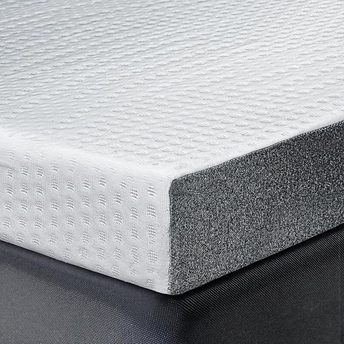 HOMRELEXA Cooling Mattress Topper Queen Size 4 Inch, Cooling Gel & Bamboo Charcoal Memory Foam Mattress Topper for Back Pain Relief, Firm Dual-Layer Foam Bed Pad with Removable Cover