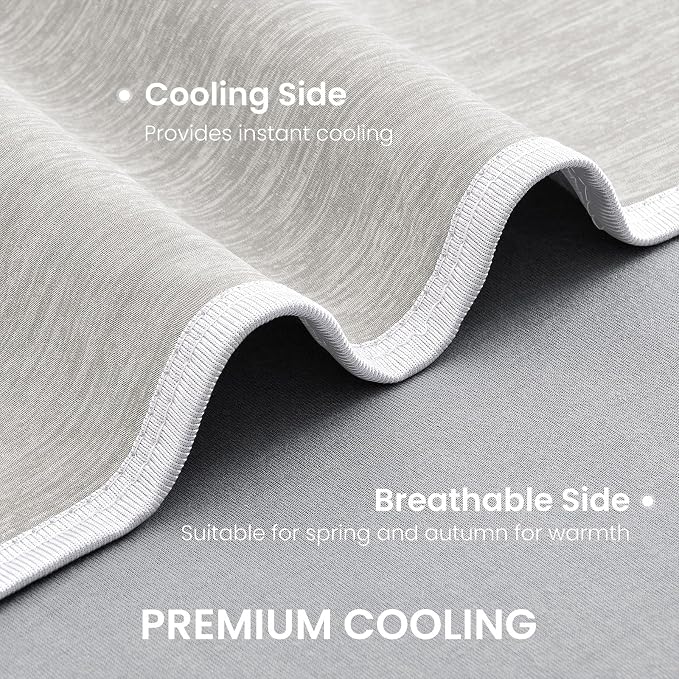 Topcee Cooling Blanket (90"x90"Queen Size) for Night Sweats Absorbs Heat to Keep Adults Cool on Warm Nights, Q-Max 0.5 Cooling Blankets for Hot Sleepers, Ultra-Cool Lightweight Blanket for Bed | Absorbs Heat Cold Summer Blanket for Night Sweats & Menop...