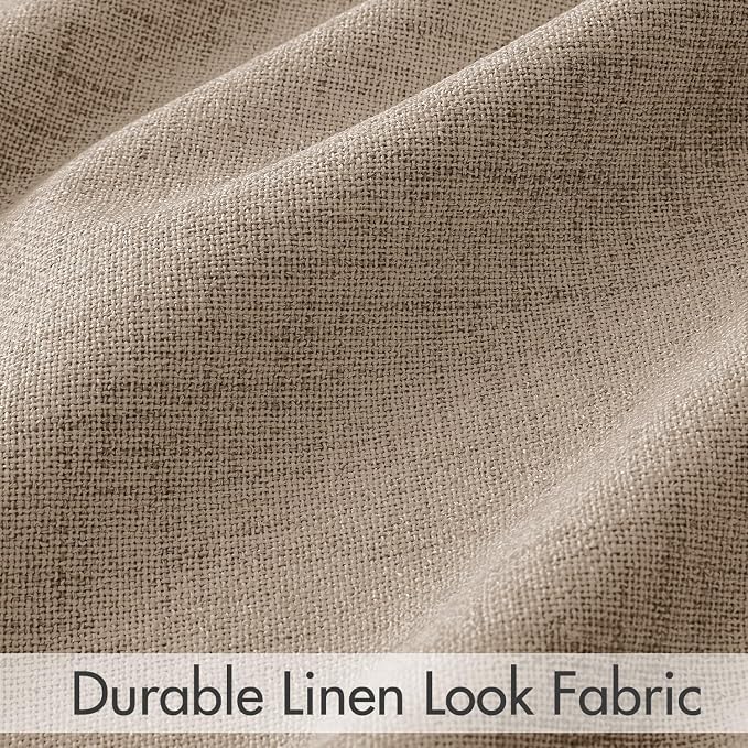 MIULEE 100% Blackout Curtains Linen Curtains 84 Inches Long, Copper Brown | 2 Panels, Full Black Out, Thermal Insulated, Room Darkening Window Curtains for Bedroom Living Room , Back Tab & Rod Pocket