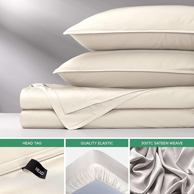 Pure Bamboo Short Queen Sheets for RV Camper (60"x75") - Genuine 100% Organic Viscose Derived from Bamboo Bed Sheet Set, Soft & Cooling, 2 Year Quality Promise (Short Queen, Ivory)