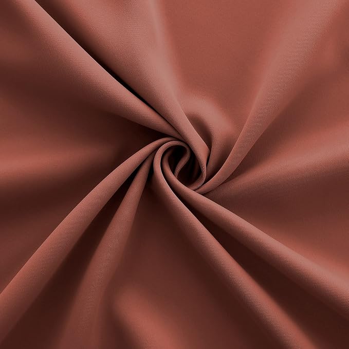 KOUFALL 108 Inch Long Blackout Curtains Thermal Insulated Light Blocking Extra Long Curtains for Bedroom Living Room,Terracotta Rust Orange