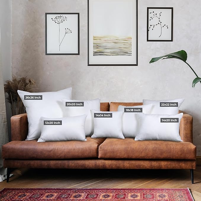Utopia Bedding Throw Pillows, Decorative 12x20 Pillow Inserts, Set of 4 | Down alternative pillow insert with plush fluffy fill for beds sofas couches and chairs. Suitable for indoor outdoor use.