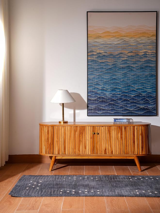HAND KNOTTED LOOM WOOL ECO-FRIENDLY AREA RUGS - 2'6''x6', Runner Shape, Charcoal Color, Contemporary Modern, High Pile Thick Handmade Anti Skid Area Rugs for Living Room, Bed Room (L00530)