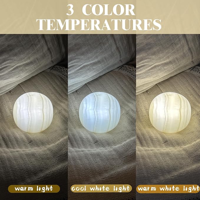 Marmor Marble Lamp Table Lamp Unique Stone Touch Lamp Pat Lamp Type-C 3 Way Bedside Lamp Ambient Light Bedroom Stands Night Light Decorative LED Warm Portable Lamp Rechargeable (Mid Century Modern)