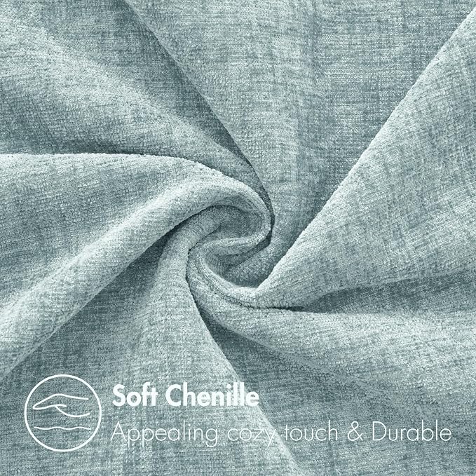 MIULEE Soft Chenille Throw Pillow Covers Light Blue 18x18 Inch Pack of 2 | Modern Home Decor, Classic Decorative Pillows, Solid Dyed Cases, Boho Couch Cushion Covers for Sofa Bed Living Room
