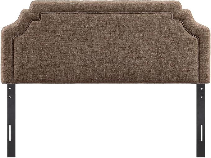 Modway Magnolia Full Size Upholstered Fabric Headboard in Mocha - Padded Cushioned Headboard with Woven Heathered Upholstery and Adjustable Mounting Positions