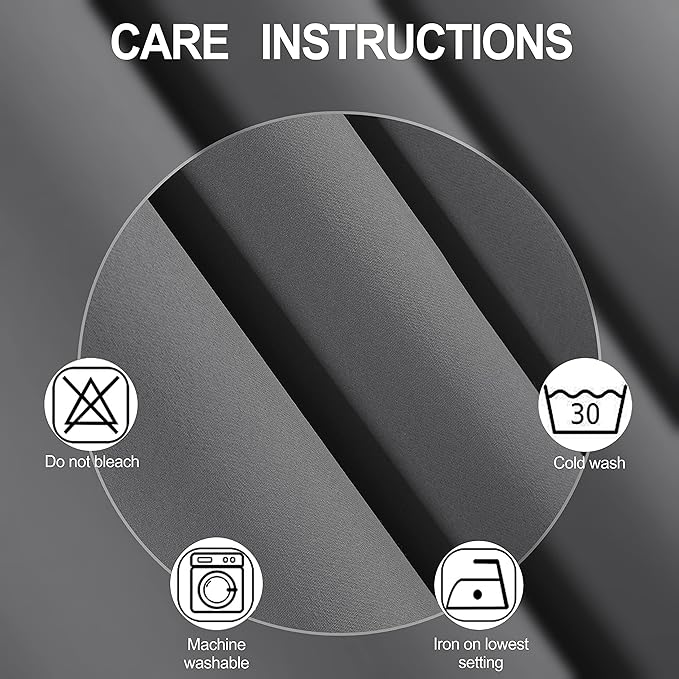 Frost Grey Blackout Curtains 40 x 63 Inch Length/Set of 2 Curtain Panels/Thermal Insulated Room Darkening Blackout Curtains for Bedroom