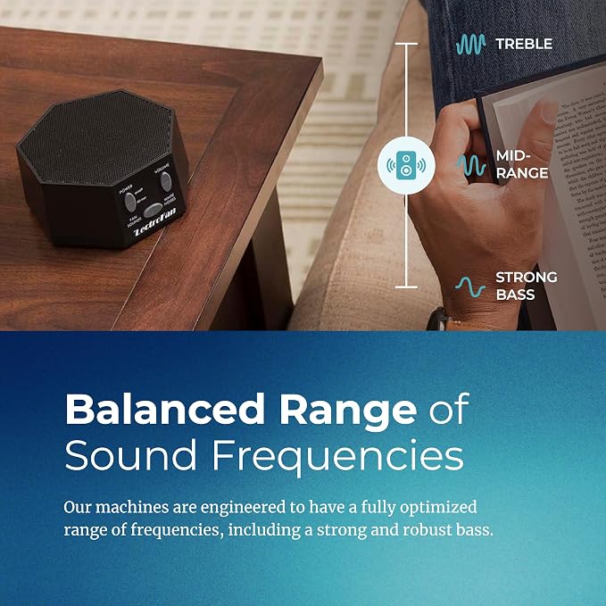 Adaptive Sound Technologies LectroFan Classic Sound Machine, Black | Soothing Sound Machine for Sleep with a Built-in Sleep Timer, Non-Looping Sounds, Speech Privacy and Compact Design