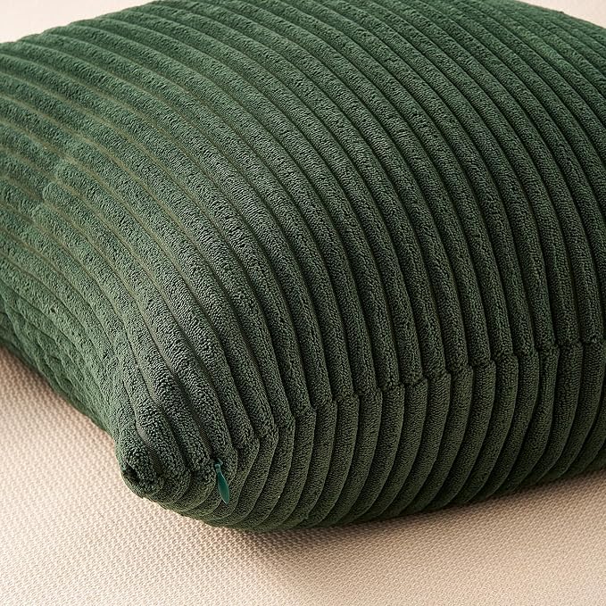 Topfinel Set of 4 Mordern Nordic Boho Farmhouse Cushion Covers Green Rust Throw Pillow Covers 22x22 Inch Soft Corduroy Fall Home Decor for Couch Bed Sofa Living Room