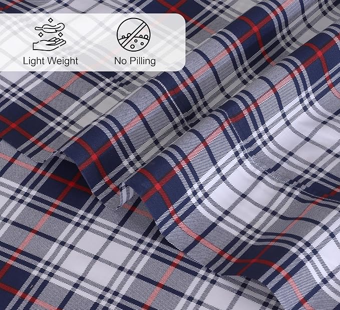 RUVANTI 100% Cotton Percale Sheets Full Size, Prussian | Crisp Cooling, Deep Pocket 16", Soft Breathable & Durable, Hotel-Style, 4 Piece Set