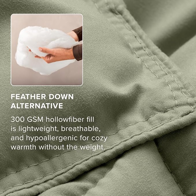 Bare Home Comforter Set - 1800 Ultra Soft (King/Cal King, Sage) | All-Season, Breathable, Hypoallergenic, Premium 1800, Warm, Cozy