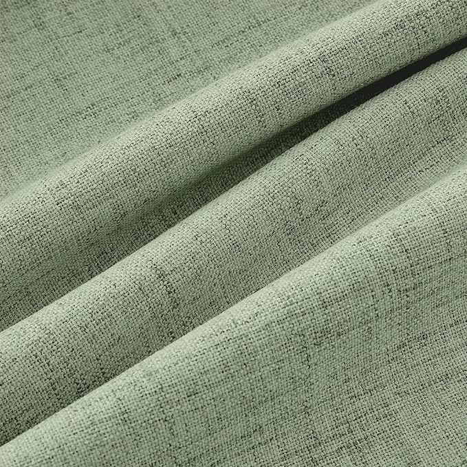 MIULEE 100% Blackout Linen Curtains 42 x 63 Inch Sage Green 2 Panels | Thermal Insulated, Room Darkening Drapes for Bedroom Living Room, Back Tab Rod Pocket Pinch Pleated, Solid Luxury Decor