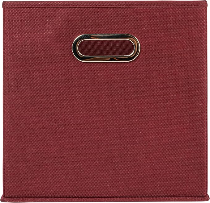 Household Essentials Fabric Storage Bins 6 Piece Set, Burgundy