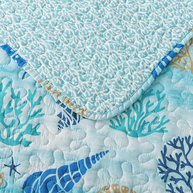 Quilt Bedspread Sets - West Coastal Pattern Reversible Coverlet Set, Queen Size