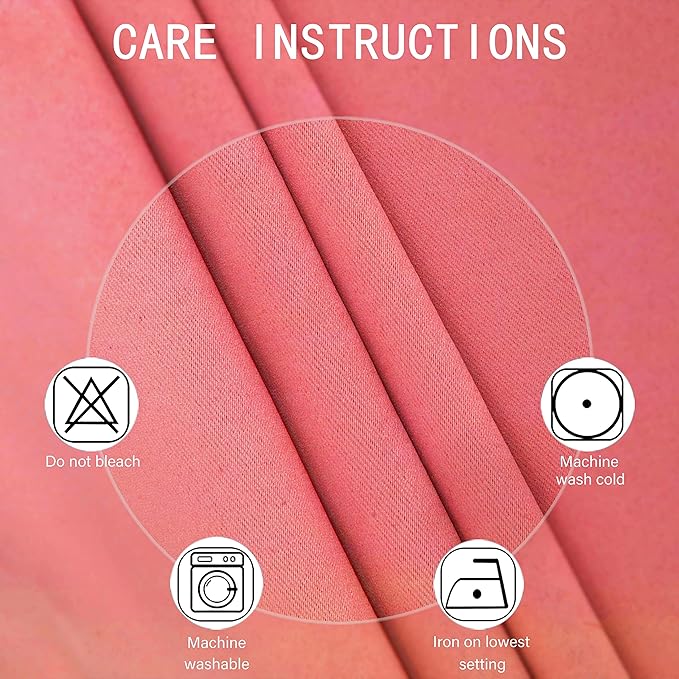 Blackout Curtains 52 x 95 inch/Coral Curtains Set of 2 Panels/Thermal Insulated Room Darkening Bedroom Curtains