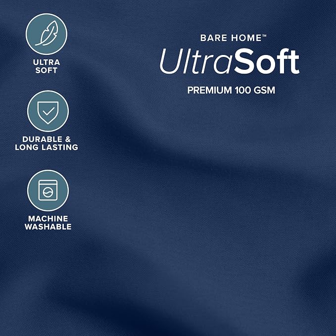 Bare Home Comforter Set - 1800 Ultra Soft (Oversized King, Dark Blue) | All-Season, Breathable, Hypoallergenic, Premium 1800, Warm, Cozy