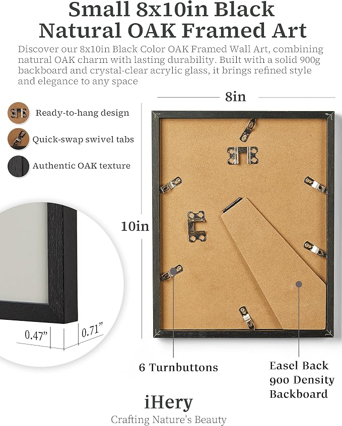 iHery Small 8x10in Dolce Far Niente Framed Newspaper Wall Art | Premium Black Natural OAK Wood Frame with Canvas Print, The Sweetness of Doing Nothing Decor for Bedroom, Living Room 1Pack