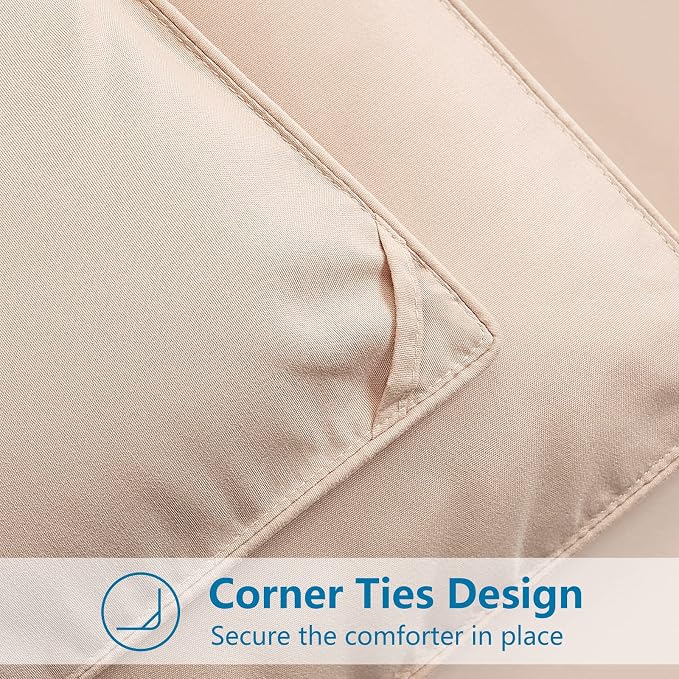 EASELAND California King Down Alternative Comforter, Beige, 96x104 | Quilted Duvet Insert for All Seasons, Soft Lightweight Bedding with Corner Tabs, Breathable Machine Washable Hotel Quality