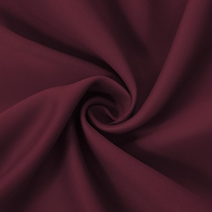 Burgundy Red Thermal Blackout Curtains/42 x 84 Inch/Set of 2 Panels Room Darkening Curtains for Bedroom