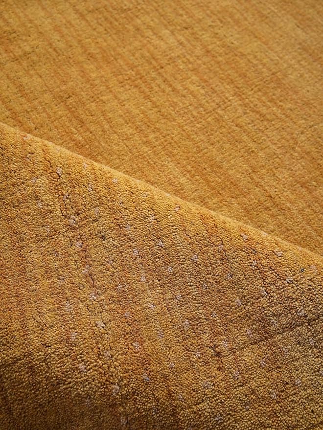 Hand Knotted Loom Wool ECO-Friendly Area Rugs - 8'x8', Square Shape, Gold Color, Contemporary Modern Design, High Pile Thick Handmade Anti Skid Area Rugs for Living Room, Bed Room (L00530)