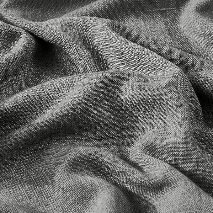 Vision Home Pinch Pleated Dark Grey Blackout Curtains 108 inch Linen Blended Room Darkening Drapes with Thermal Insulation & Back Tab Hooks for Bedroom Living Room, 40" Wx108 L 2 Panels