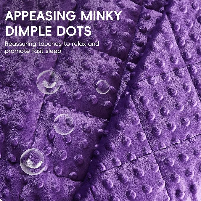 yescool Purple Weighted Blanket 3 lb Small Weighted Lap Blanket for Girls, Cooling Weighted Throw Blankets Minky Heavy Blankets, for 20-45lbs, 36 * 48in
