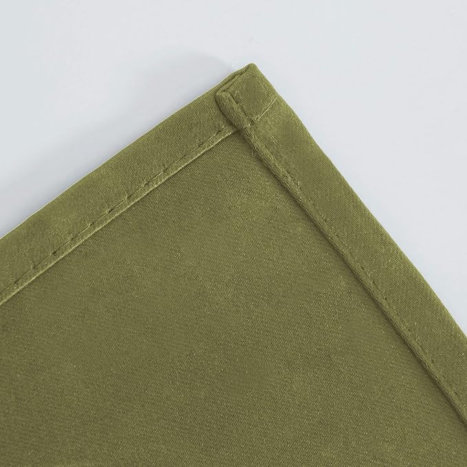 Blackout Curtains 66 x 84 inch/Olive Green Curtains Set of 2 Panels/Thermal Insulated Room Darkening Bedroom Curtains