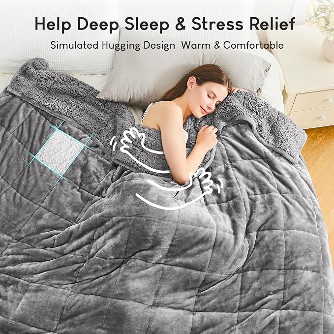 Cottonblue Small Weighted Lap Blanket Pad for Adults Teens 2 lbs 20x30 in | Flannel Travel Weighted Lap Pad for Relax Sleep Nap All Season, Soft Cozy Weighted Blankets Portable for Bed Couch, Grey